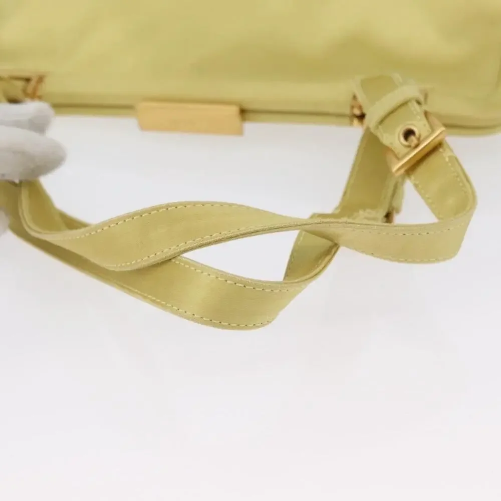 Prada Satin Tote Bag Yellow Gold
